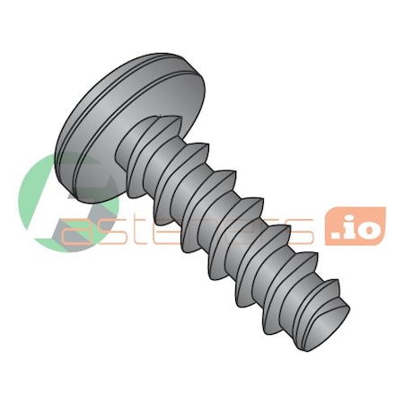 Newport Fasteners Thread Forming Screw, #4 x 3/8 in, Black Zinc Plated Steel Pan Head Phillips Drive, 10000 PK 976870